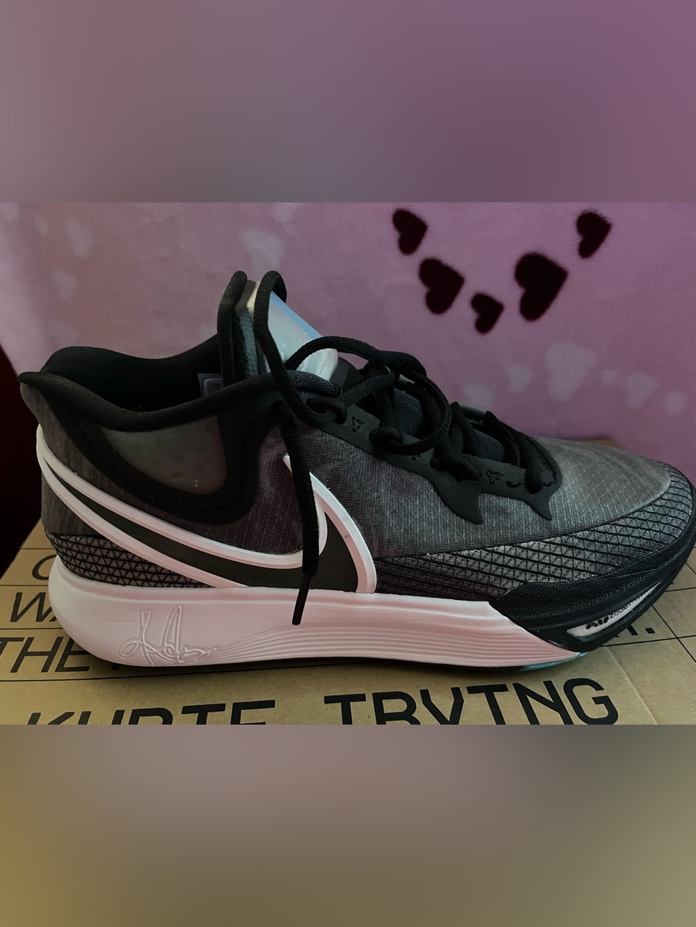 Nike Kyrie 8 Orca Sneakers/  Kyrie Irving Black and White Athletic Sneakers
